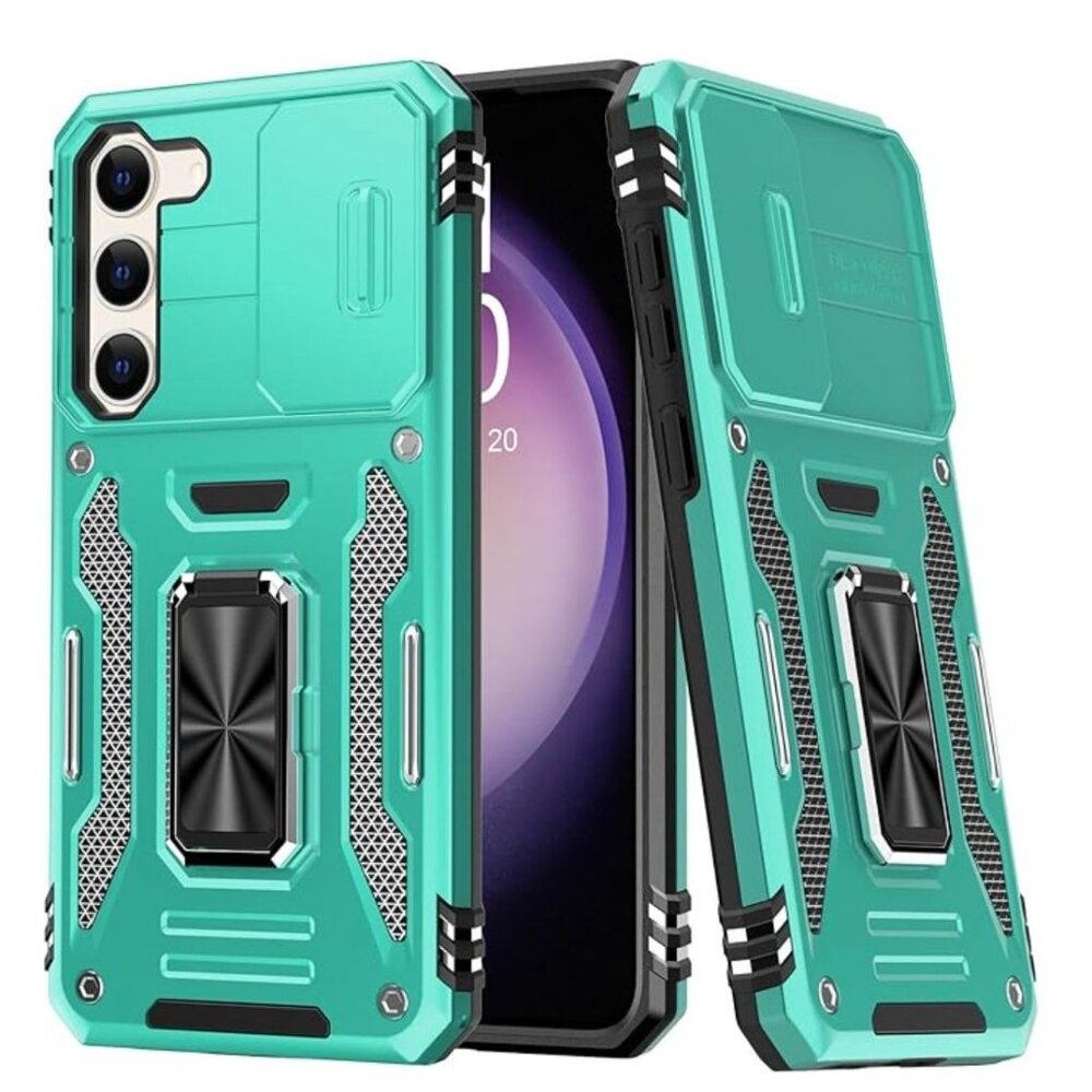 FUNMIKO for Samsung Galaxy S24 Case with Upgraded Sliding Camera Lens Protector